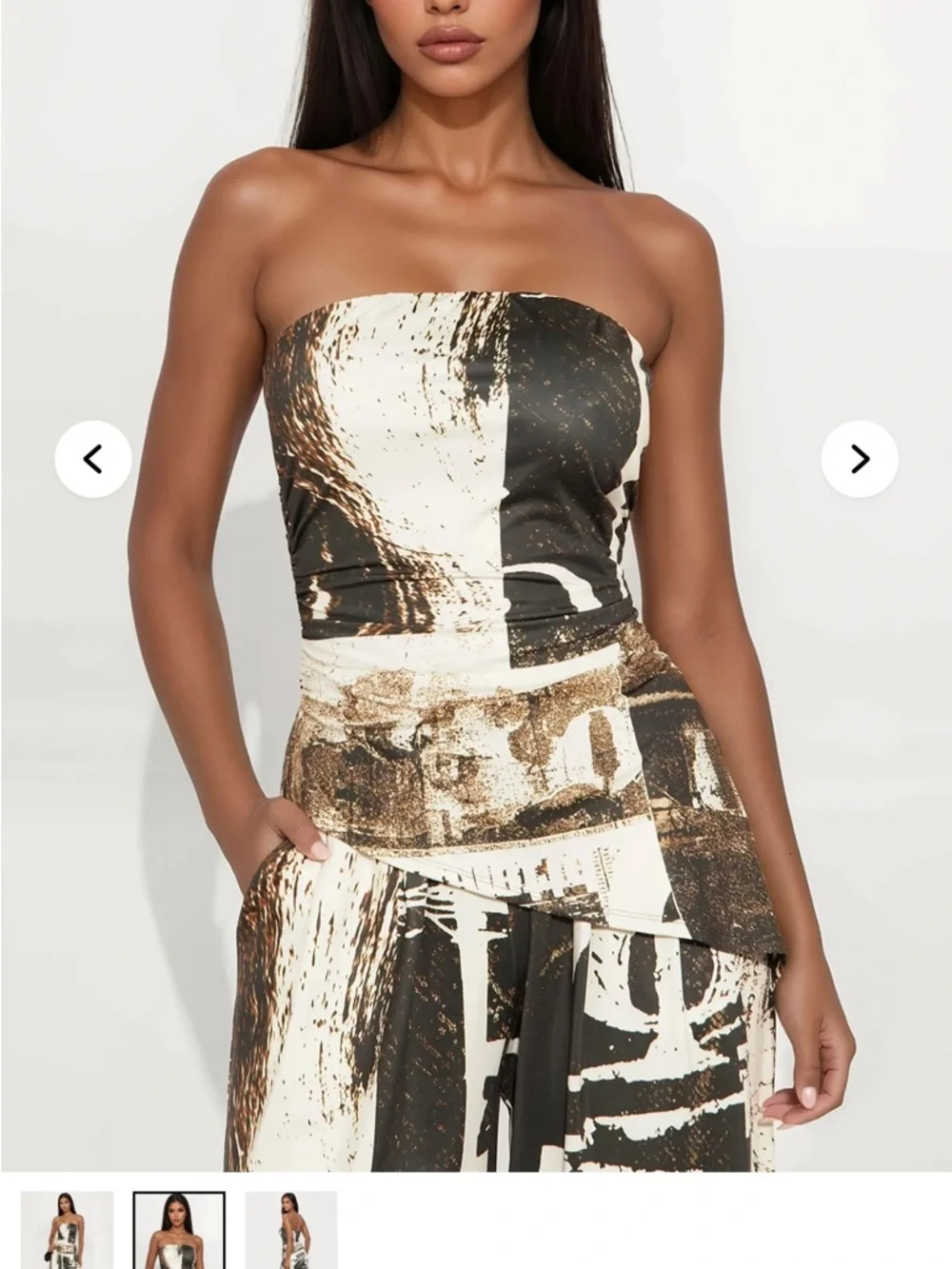 Abstract Print Strapless Set - Picture 2 of 6